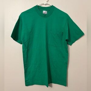 Vintage 100% Cotton Trend Basics Classic Pocket Green T-Shirt
